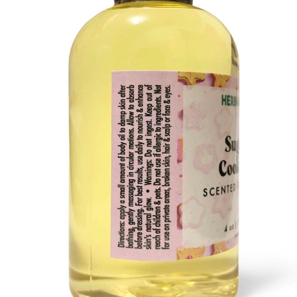 Sugar Cookies Scented Body Oil, Fast-Absorbing Body Oil, Massage Oil, Moisturizer, Lotion Alternative, Water-Free