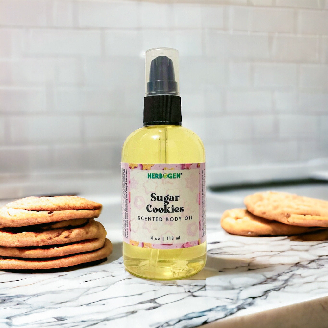 Sugar Cookies Scented Body Oil, Fast-Absorbing Body Oil, Massage Oil, Moisturizer, Lotion Alternative, Water-Free