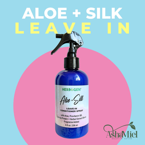 Leave-In Conditioner Spray with Aloe, Quinoa, Silk, Castor Oil, Coconu –  Asha + Miel