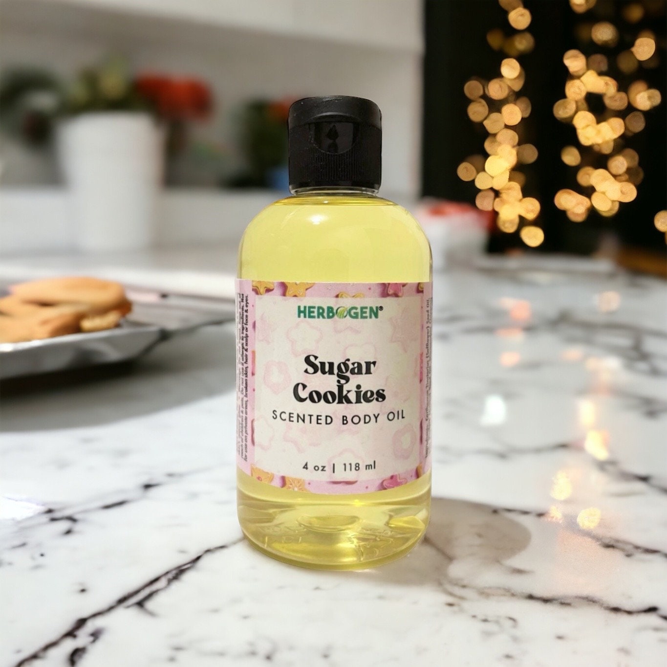 Sugar Cookies Scented Body Oil, Fast-Absorbing Body Oil, Massage Oil, Moisturizer, Lotion Alternative, Water-Free