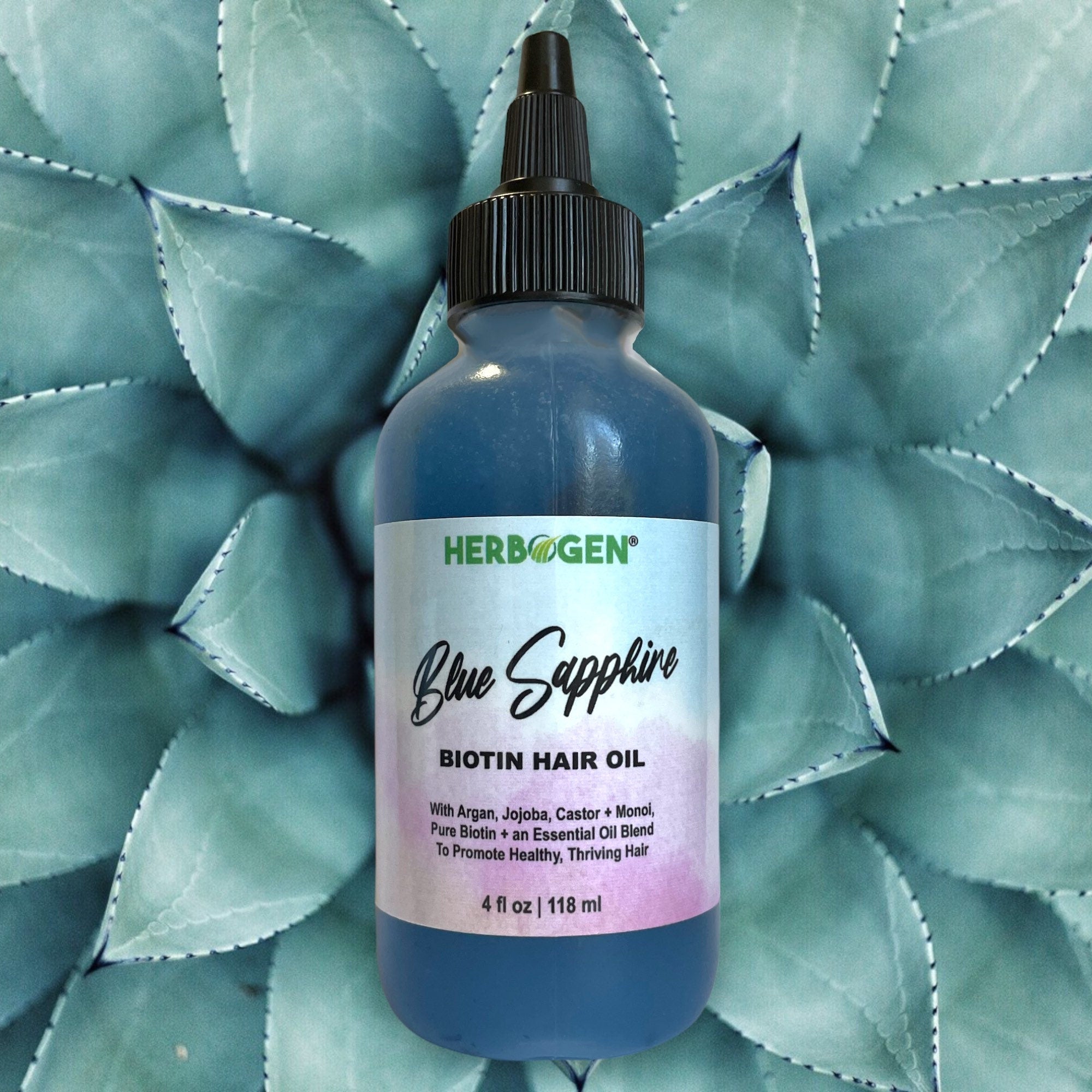 Blue Sapphire Biotin Hair Oil, Hair Growth Oil, Biotin Oil, Argan and Monoi Oils, Butterfly Pea Flower