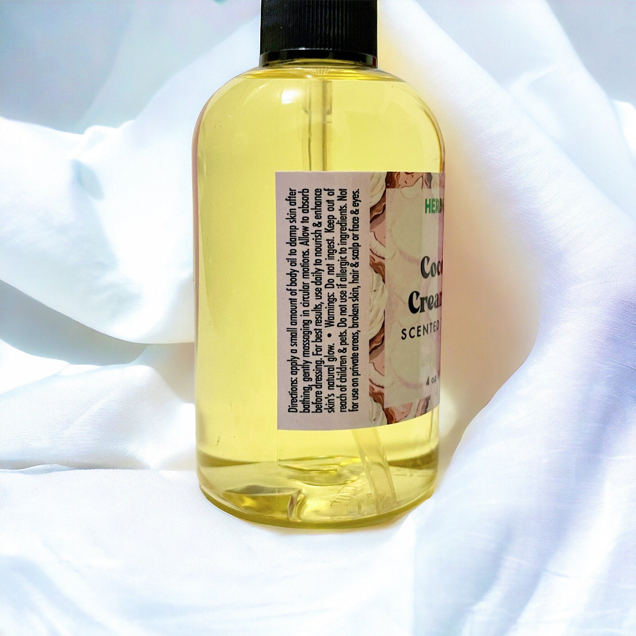 Coconut Cream Pie Scented Body Oil 4 Oz, Body Care Lotion, Natural Organic Oil Blend, Moisturizing Vegan Body Oil, Aromatherapy Relaxing Oil
