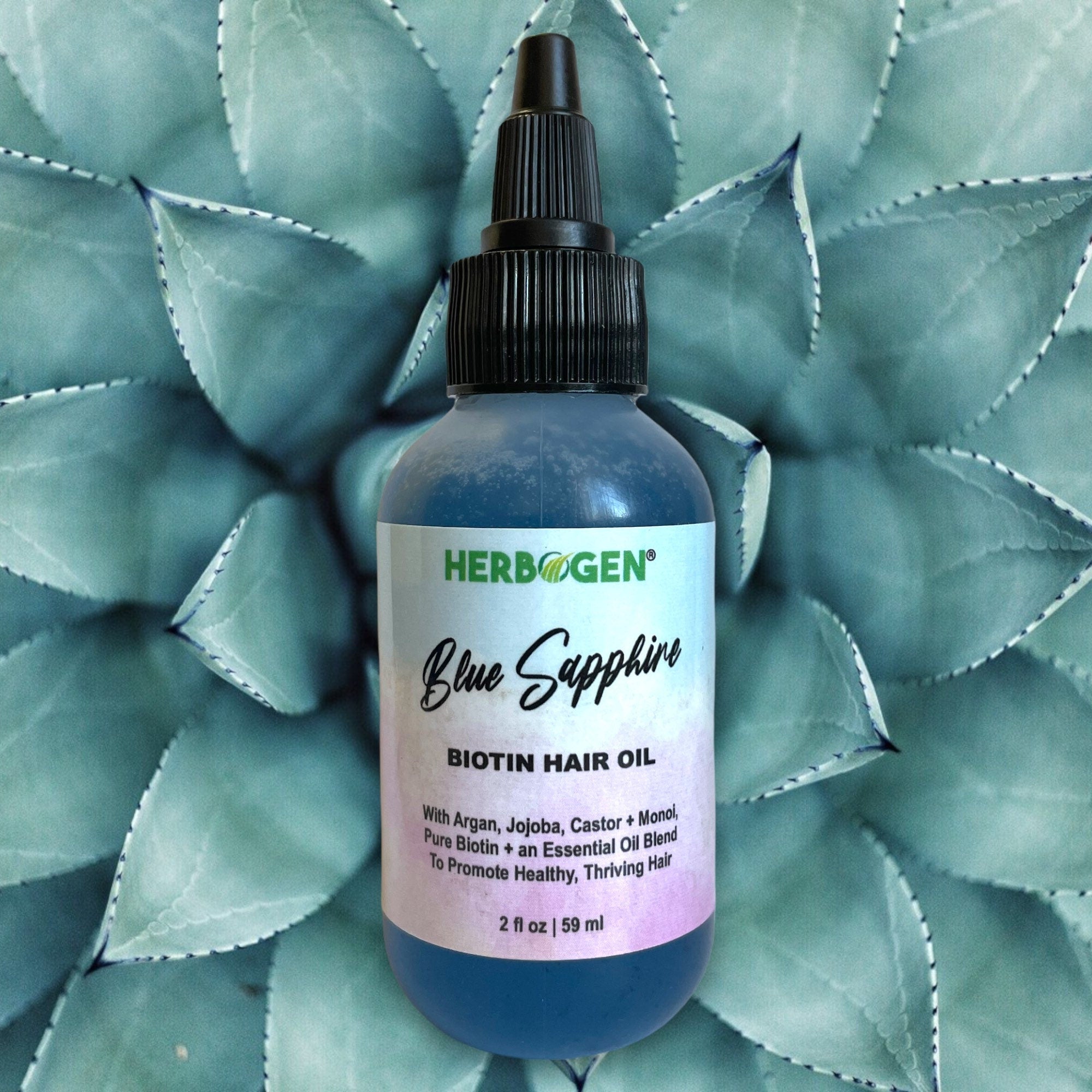 Blue Sapphire Biotin Hair Oil, Hair Growth Oil, Biotin Oil, Argan and Monoi Oils, Butterfly Pea Flower