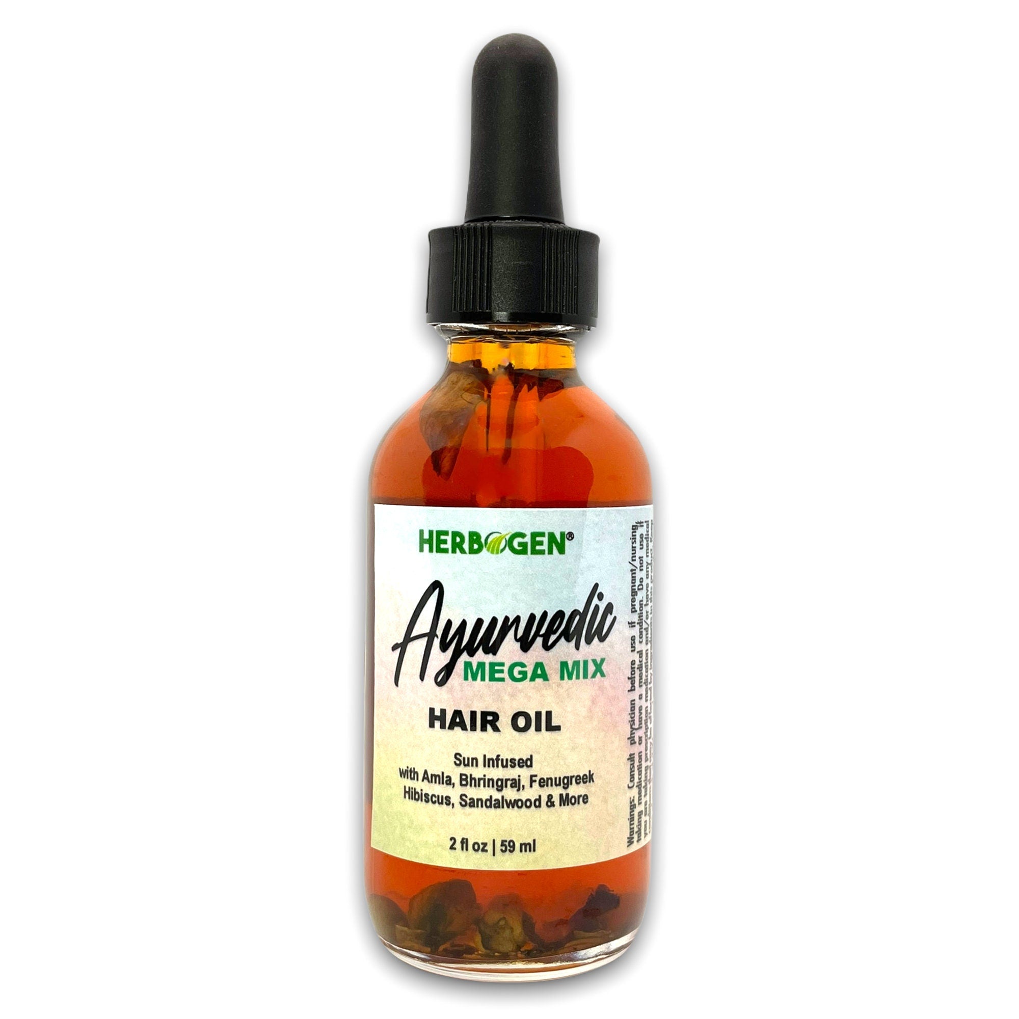 Ayurvedic Sun Infused Mega Mix Hair Oil with Amla, Bhringraj, Fenugreek, Hibiscus, and Black Seed: Promotes Hair Growth, Stronger Hair