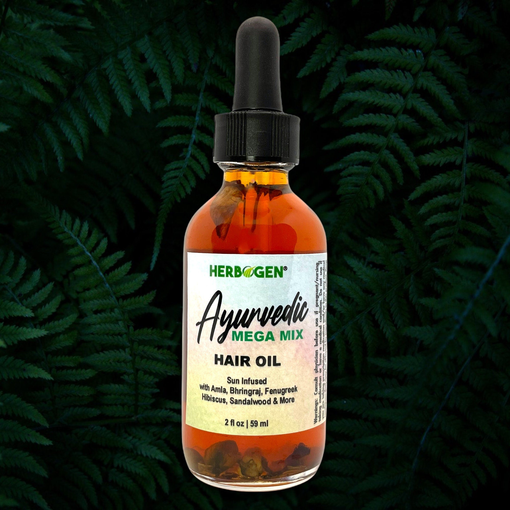 Ayurvedic Sun Infused Mega Mix Hair Oil with Amla, Bhringraj, Fenugreek, Hibiscus, and Black Seed: Promotes Hair Growth, Stronger Hair