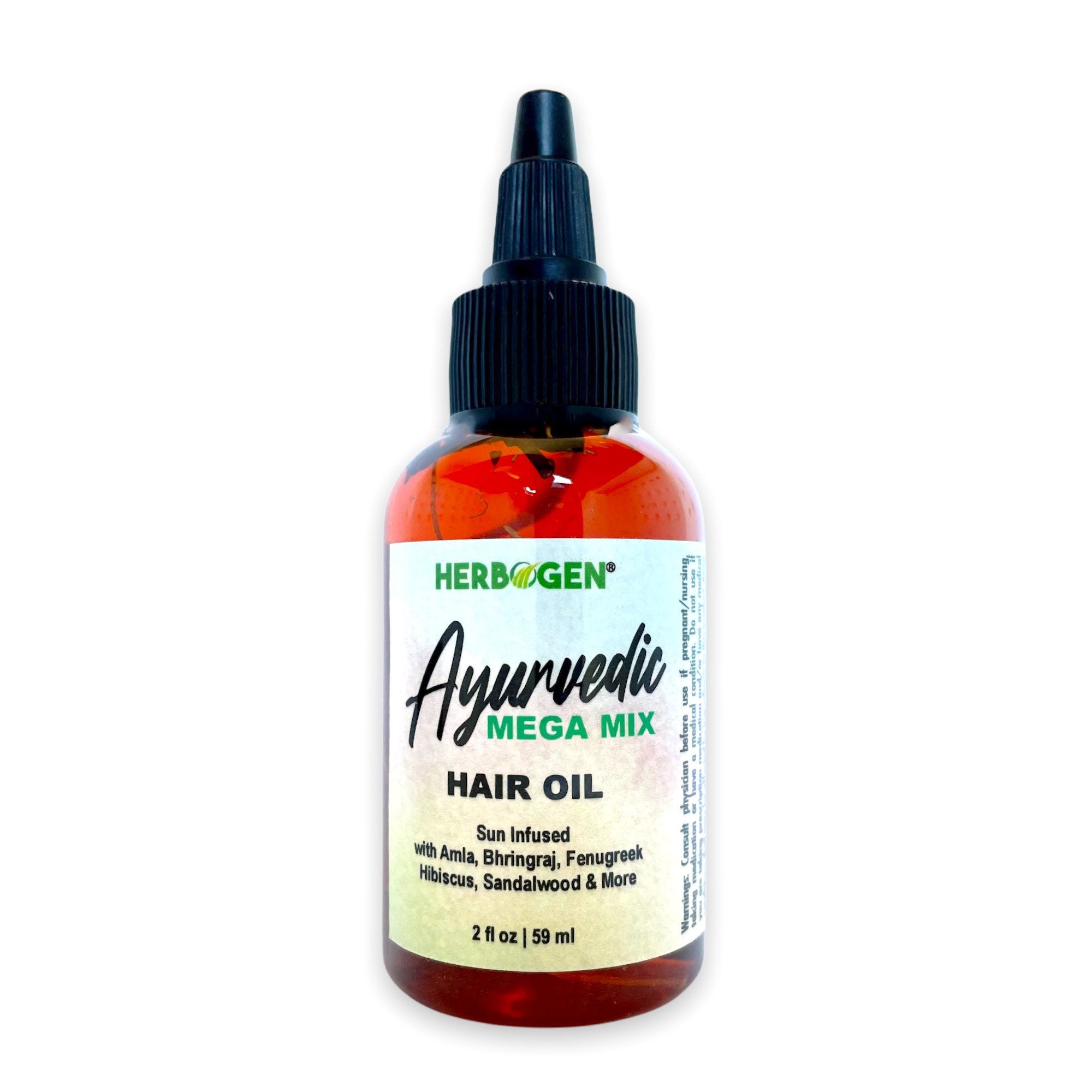 Ayurvedic Sun Infused Mega Mix Hair Oil with Amla, Bhringraj, Fenugreek, Hibiscus, and Black Seed: Promotes Hair Growth, Stronger Hair
