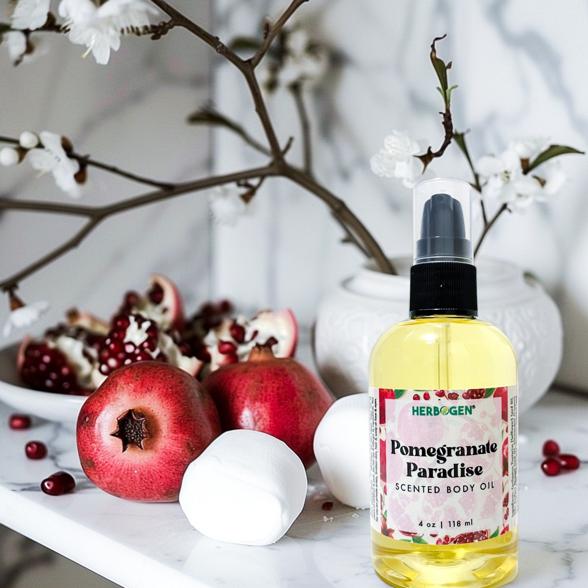 Pomegranate Paradise Body Oil, Fast-Absorbing Body Oil, Oil Moisturizer, Lotion Alternative, Water-Free