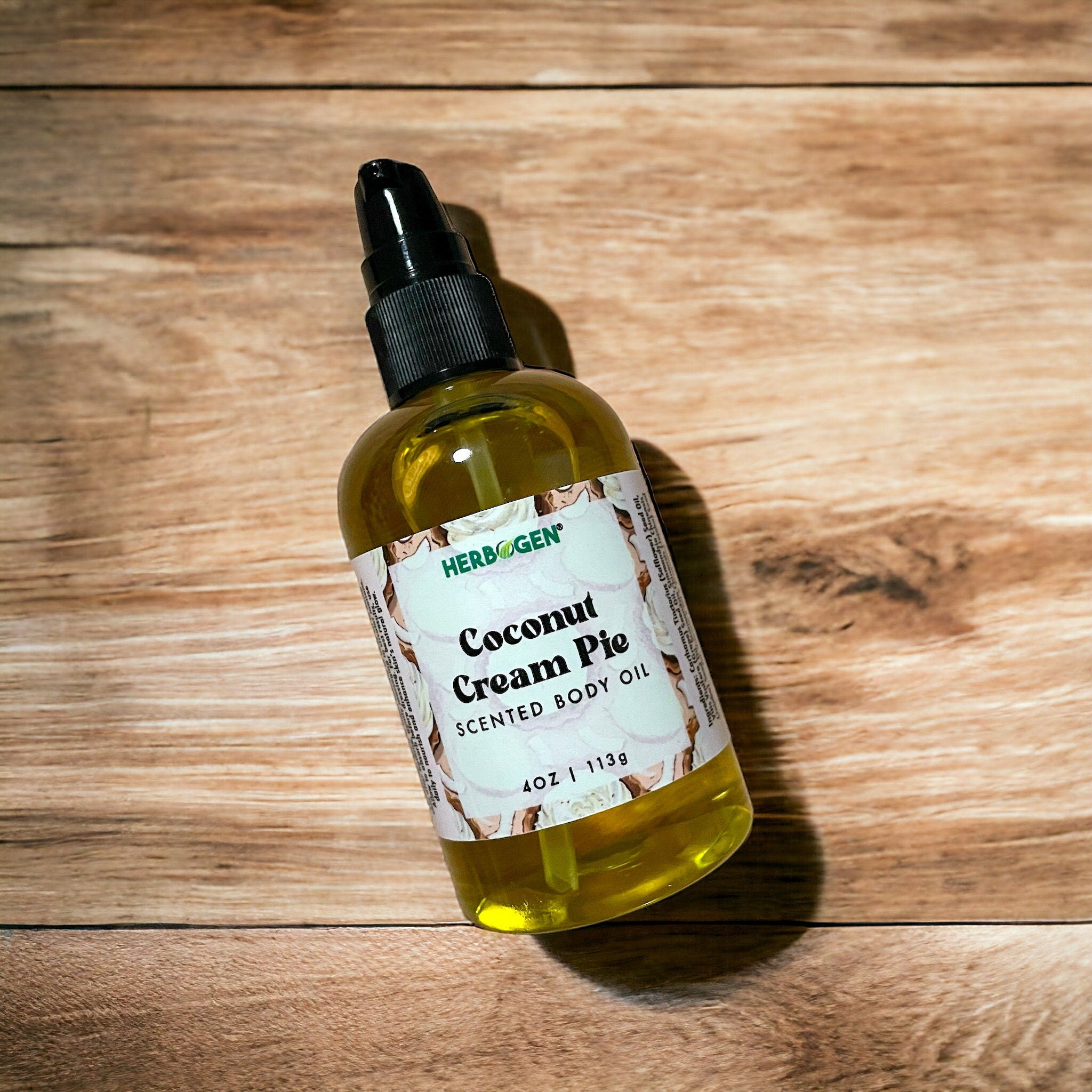 Coconut Cream Pie Scented Body Oil 4 Oz, Body Care Lotion, Natural Organic Oil Blend, Moisturizing Vegan Body Oil, Aromatherapy Relaxing Oil