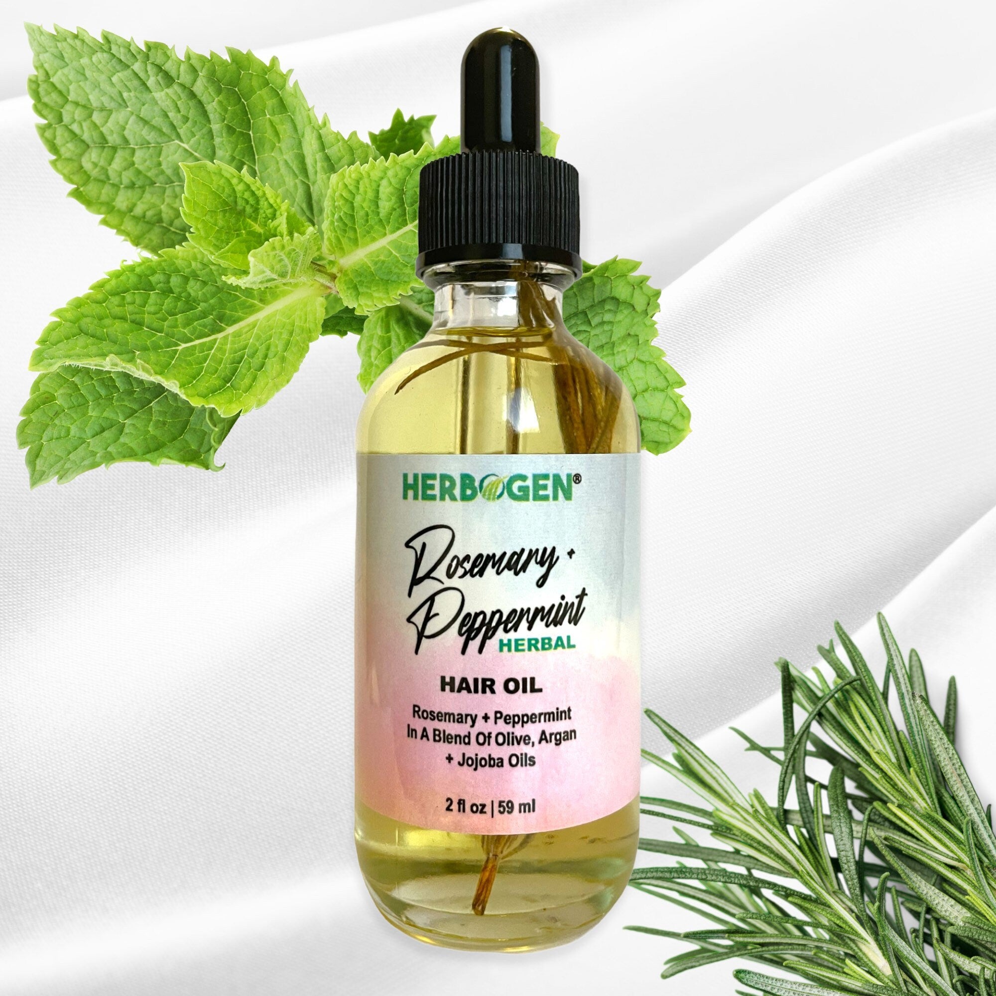 Rosemary Peppermint Herbal Hair Oil, Hair Growth Serum, Natural Hair Care, Hair Loss, Thinning Hair, Strengthen Hair Treatment Oil