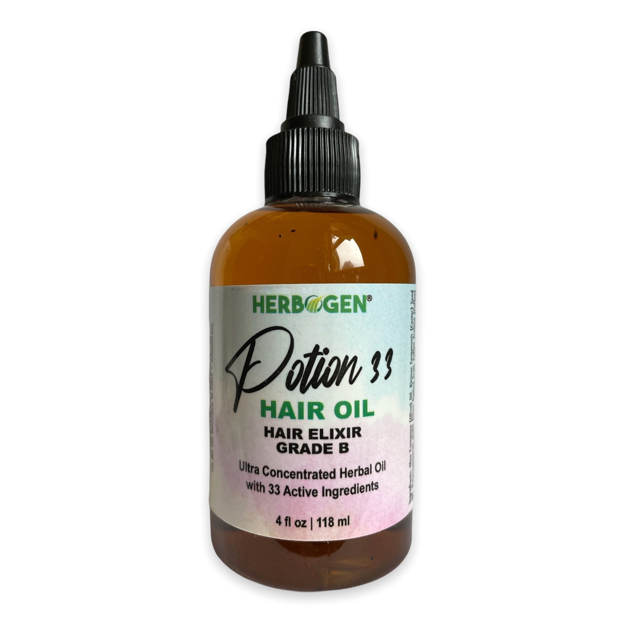 Potion 33 Herbal Hair Oil | Amla, Fenugreek, Castor, Burdock & Nettle | 33 Ingredient Botanical Scalp Oil | Grade B