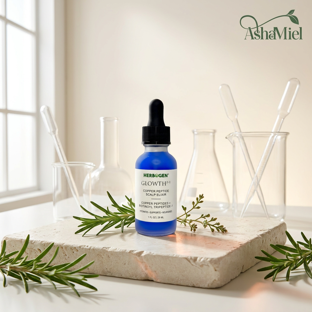 Copper Peptide Scalp Serum, GHK-Cu + AHK-Cu, Biotinoyl Tripeptide-1, Rosemary Hair Serum, GLOWTH P1 Peptide Scalp Treatment