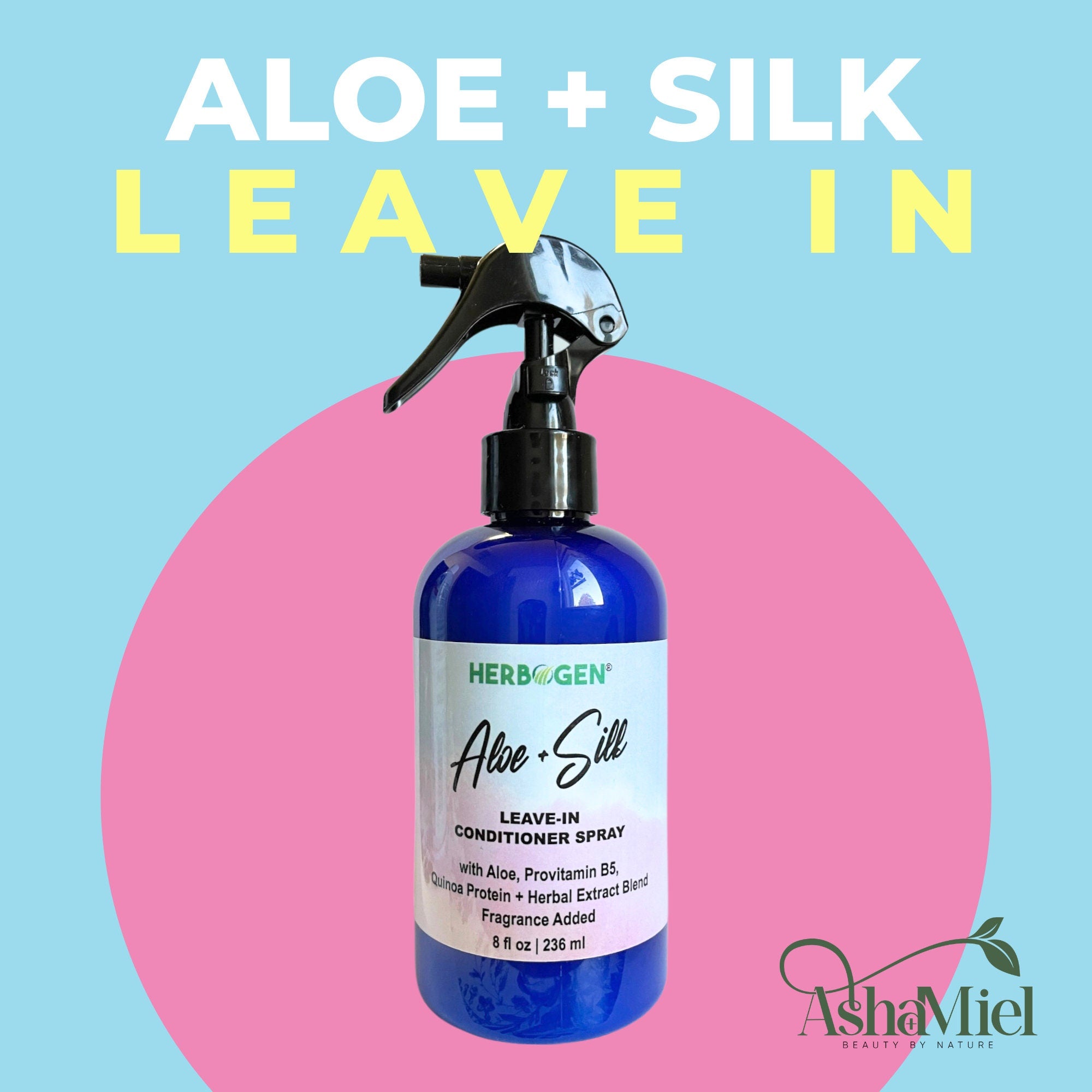 Leave-In Conditioner Spray with Aloe, Quinoa, Silk, Castor Oil, Coconut Oil, Argan Oil, Nettle, Horsetail, Peppermint, Banana & Passionfruit