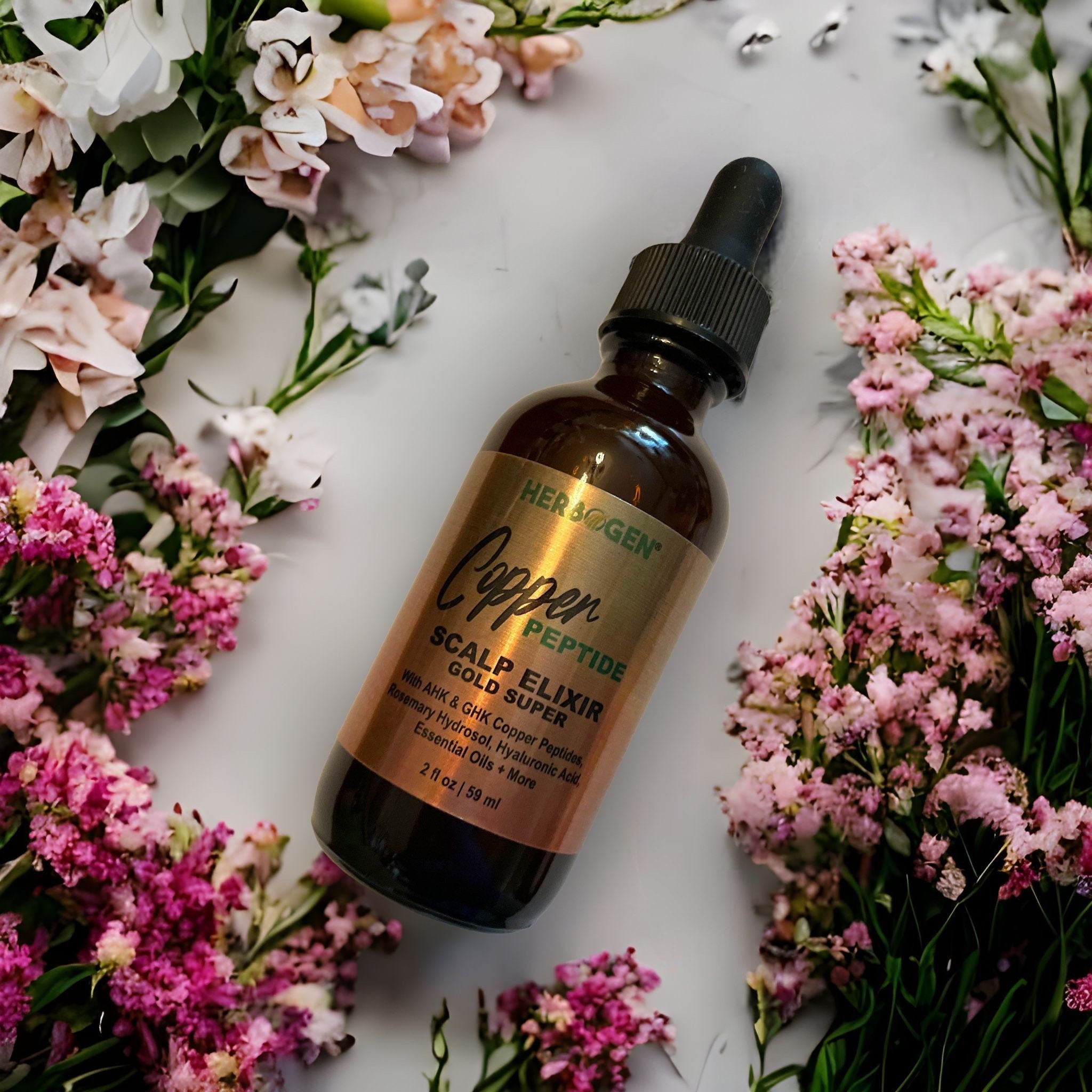 Copper Peptide Herbal Hair Scalp Serum, Natural Hair Growth Spray, Organic Hair Growth Serum, Hair Care, Hair Loss, Alopecia Serum