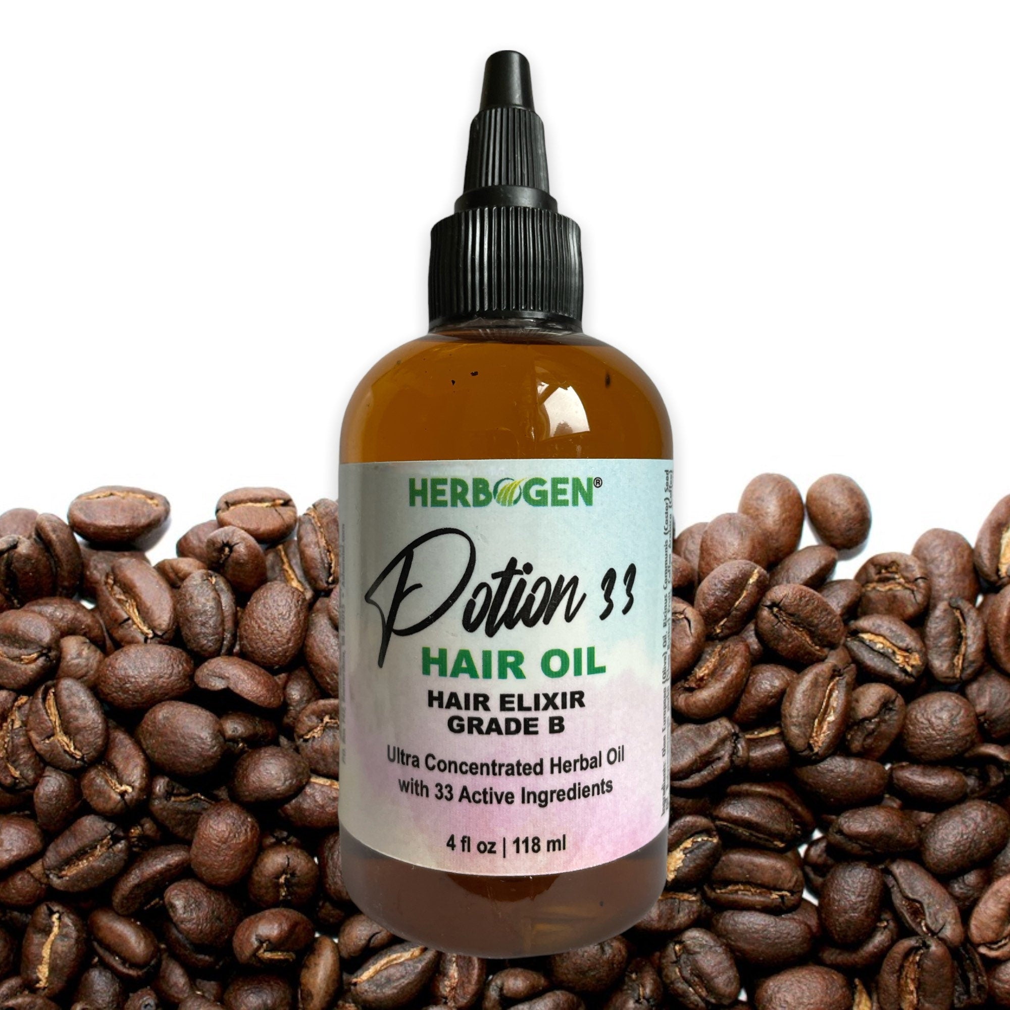Potion 33 Herbal Hair Oil | Amla, Fenugreek, Castor, Burdock & Nettle | 33 Ingredient Botanical Scalp Oil | Grade B