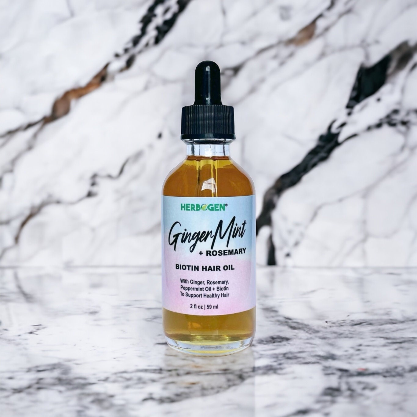 Rosemary Ginger Mint Hair Oil, Organic All Natural Hair Growth Oil, Scalp Hair Treatment, Vegan Healthy Hair Oil, Thin Hair Products