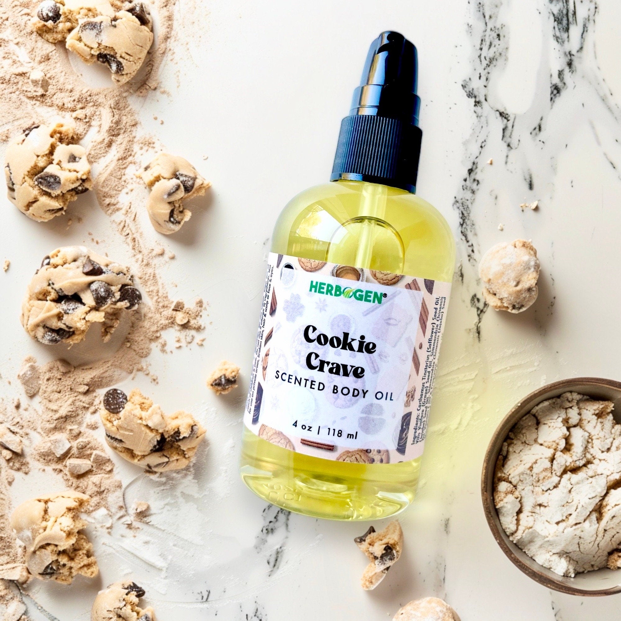 Cookie Crave Body Oil, Scented Moisturizing Body Oil, Organic All Natural Fragrance Body Oil, Self Care Gift, Massage Oil