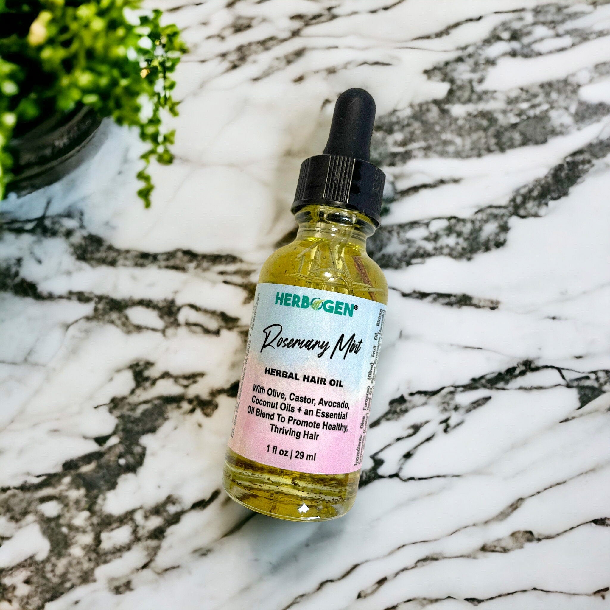 Rosemary & Mint Hair Oil, Hair Growth, Castor Oil, Vitamin E