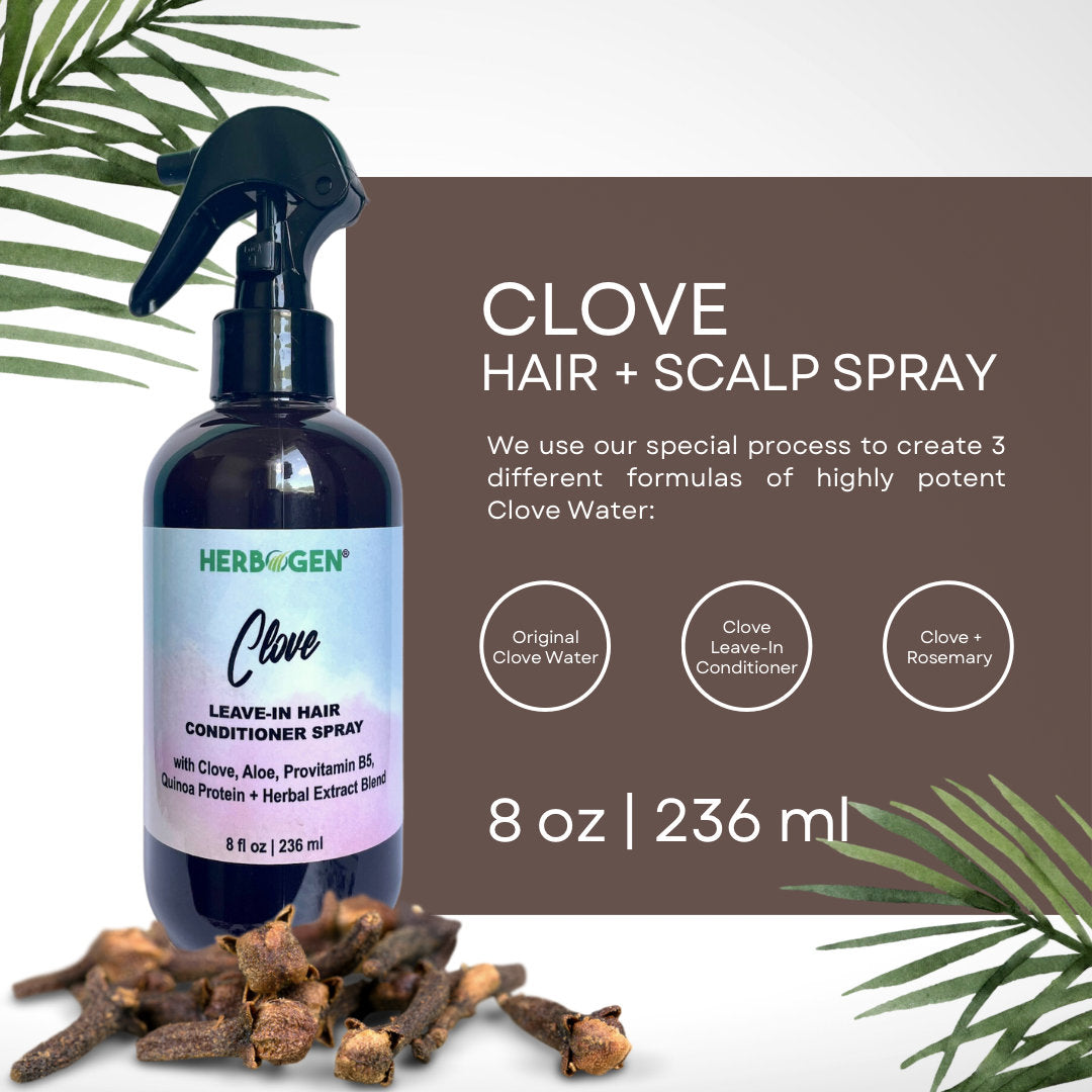 Clove Hair & Scalp Spray | Herbal Hair Mist | Clove and Rosemary Spray | Botanical Leave-In Conditioner for Natural and Textured Hair