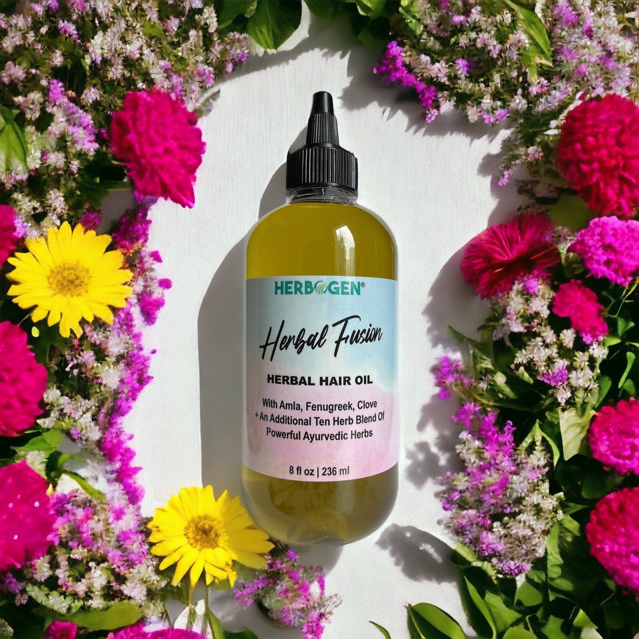 Herbal Hair Oil with Amla, Fenugreek, Clove, Bhringraj & More | Ayurvedic Hair Treatment for Strong, Shiny Locks | 100% Natural Ingredients
