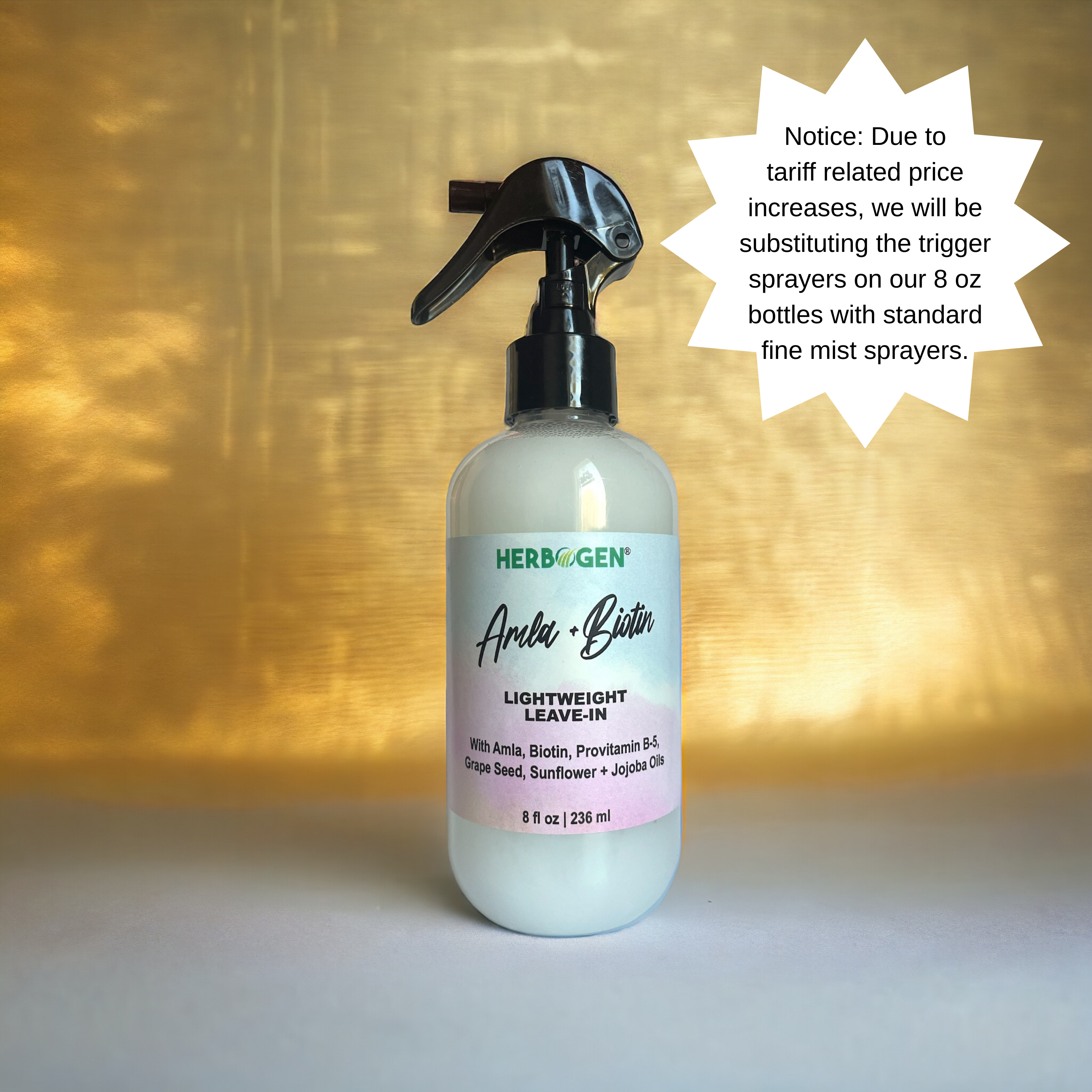 Amla and Biotin Leave-In Conditioner with Provitamin B-5, Grapeseed Oil, Jojoba Oil, Sunflower Oil