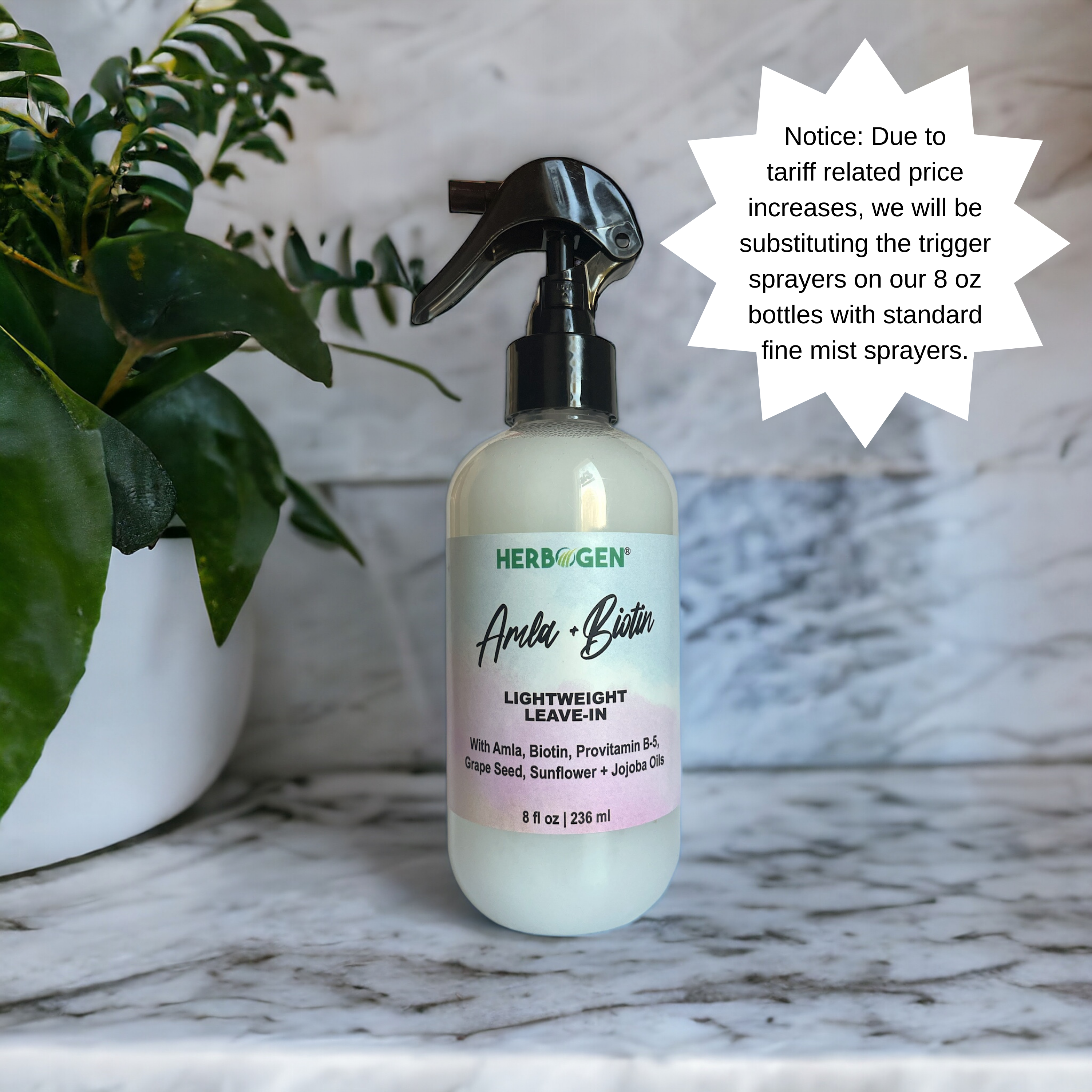 Amla and Biotin Leave-In Conditioner with Provitamin B-5, Grapeseed Oil, Jojoba Oil, Sunflower Oil