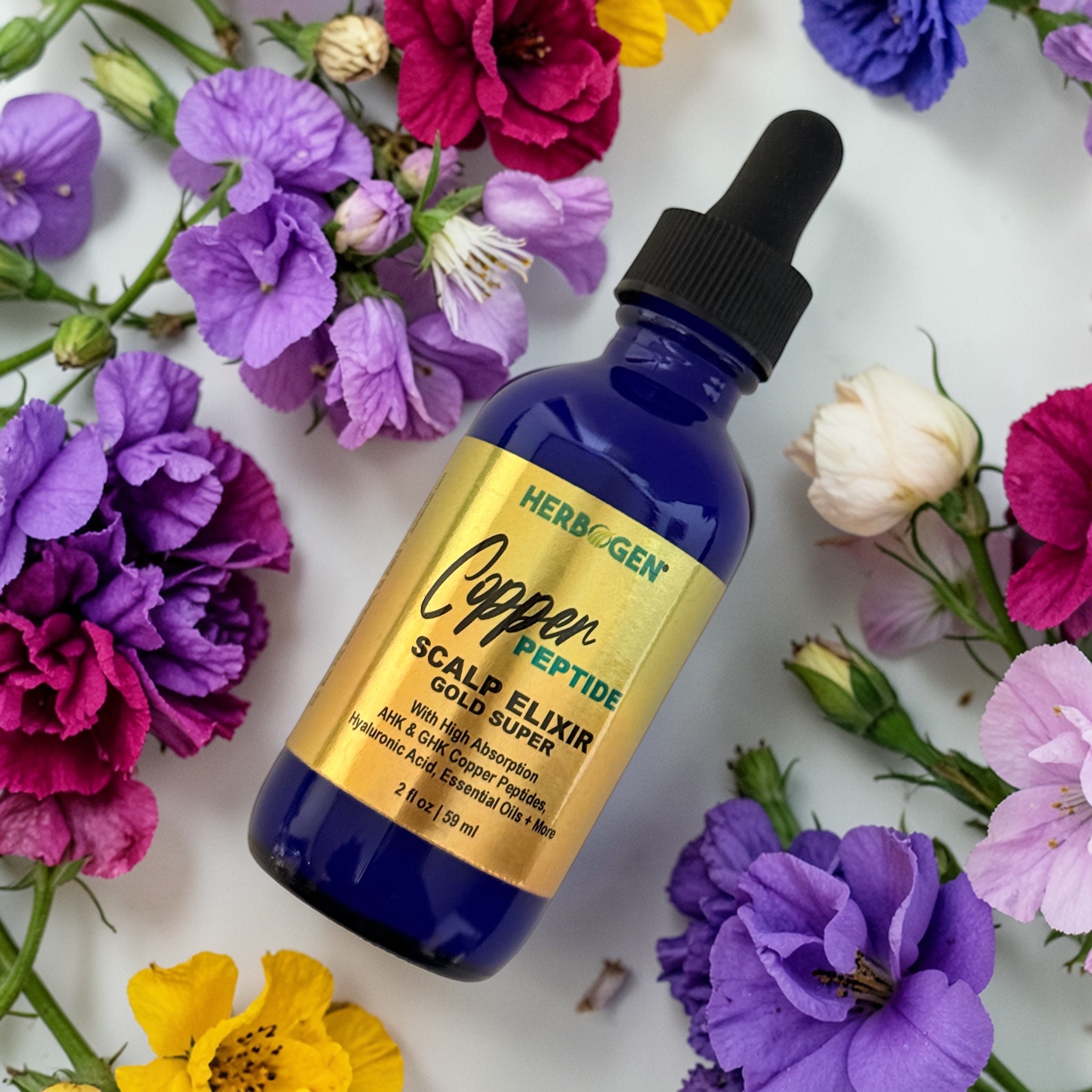 Copper Peptide Herbal Hair Scalp Serum, Natural Hair Growth Spray, Organic Hair Growth Serum, Hair Care, Hair Loss, Alopecia Serum