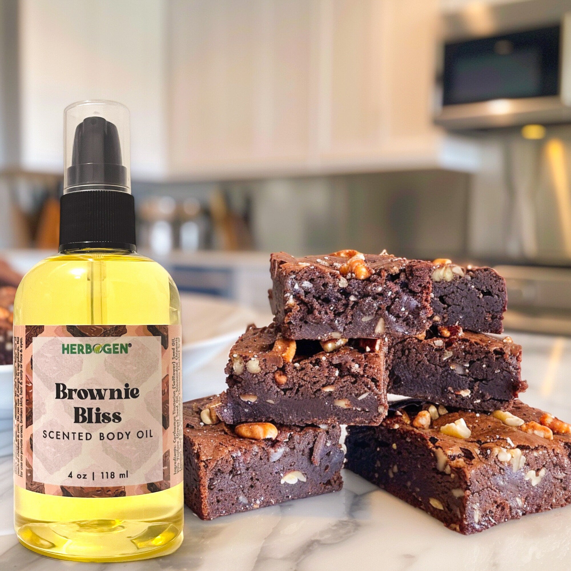 Brownie Bliss Body Oil, Scented Moisturizing Body Oil, Organic All Natural Fragrance Body Oil, Self Care Gift, Massage Oil
