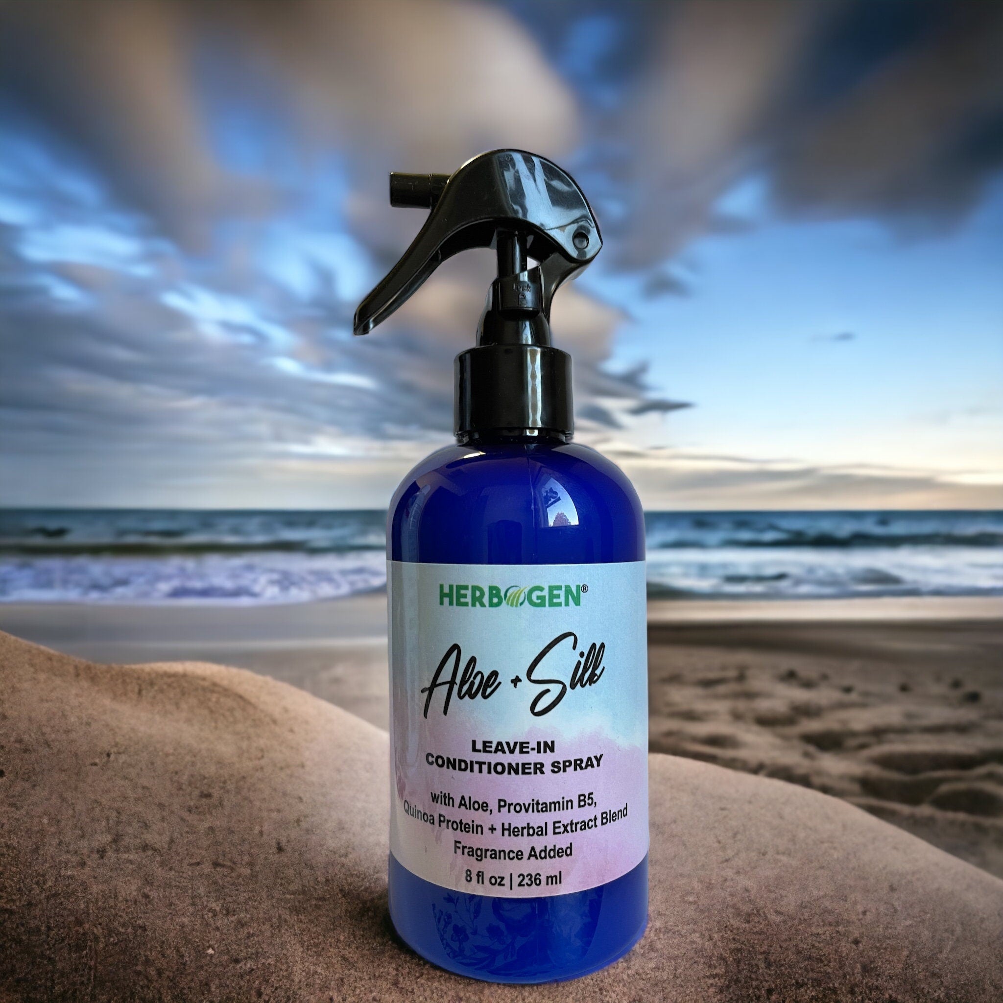 Leave-In Conditioner Spray with Aloe, Quinoa, Silk, Castor Oil, Coconut Oil, Argan Oil, Nettle, Horsetail, Peppermint, Banana & Passionfruit