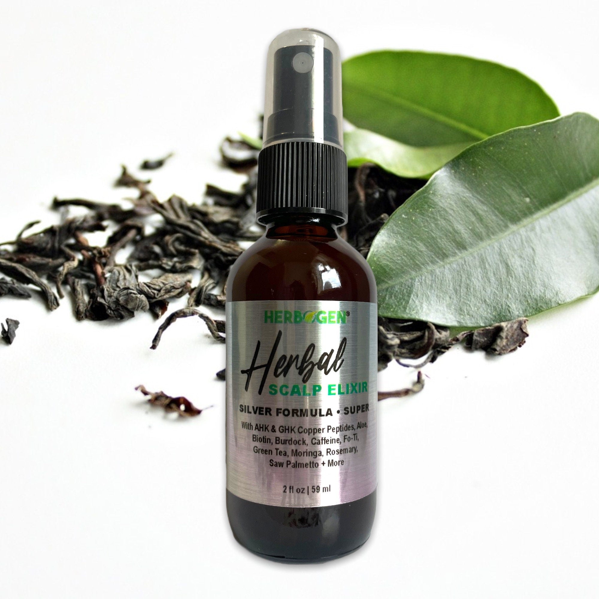 Hair Growth product spray, Mega Herbal Scalp with Aloe, Biotin, Burdock, Caffeine, Fo-Ti, Green Tea, Moringa, Rosemary, Saw Palmetto, More